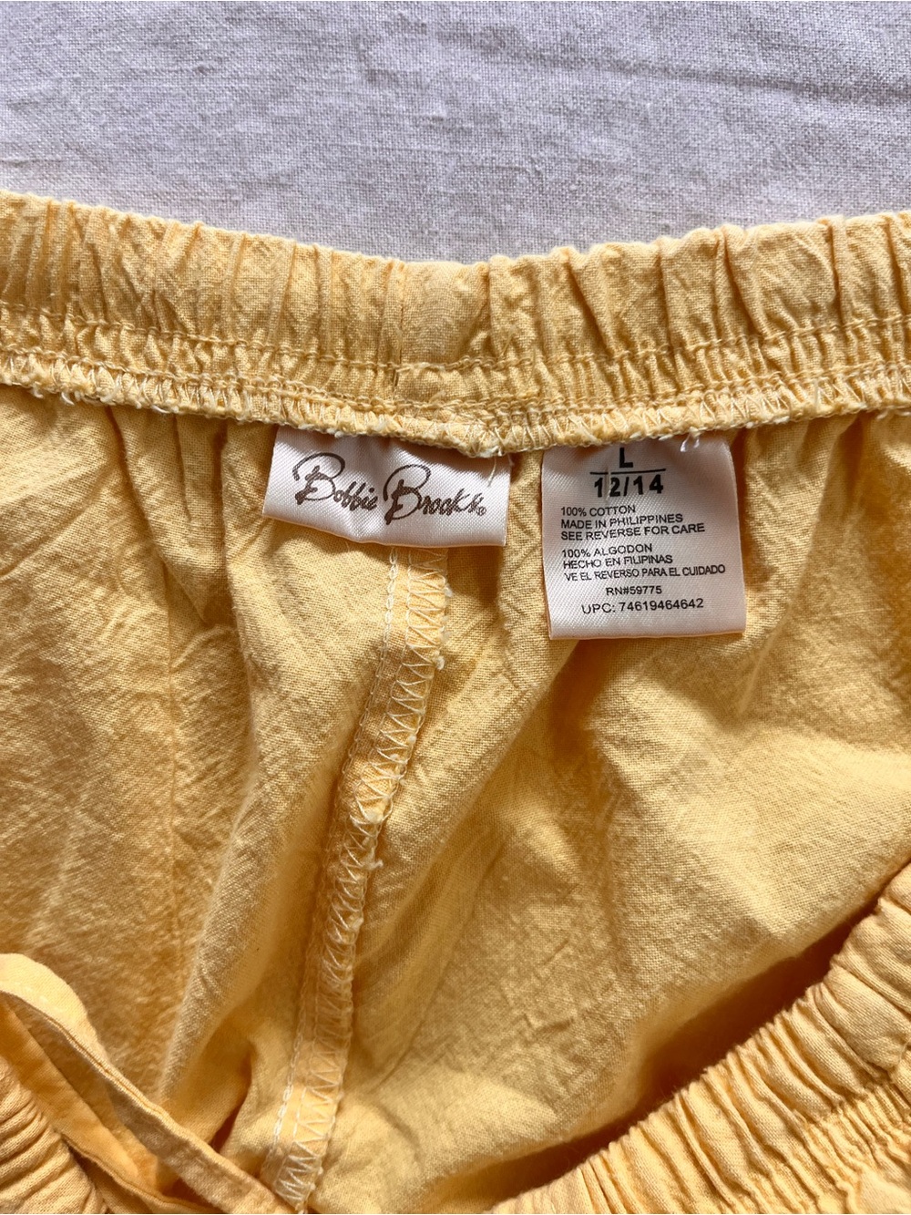 Bobbie Brooks Butter Yellow Cotton Shorts